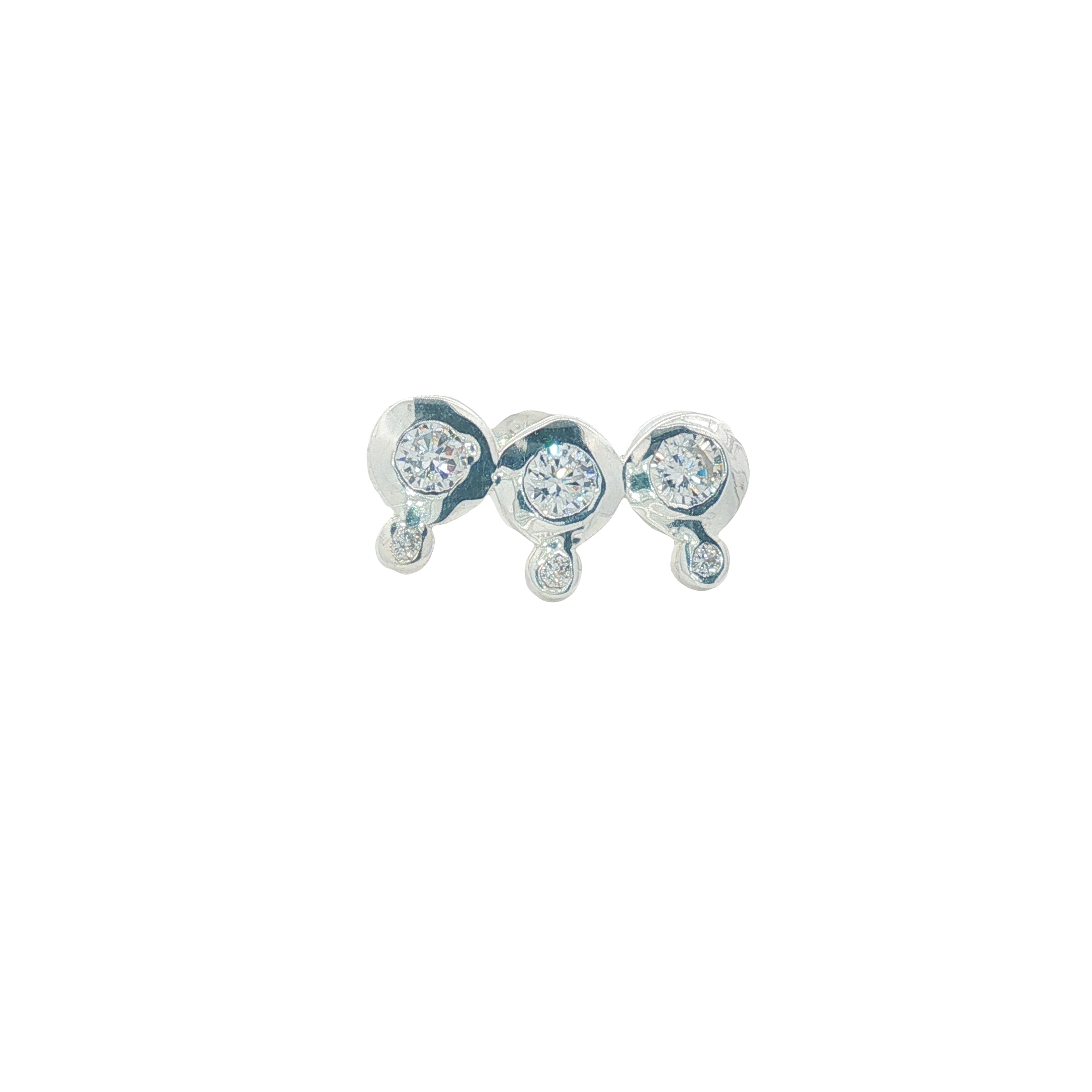 Boucles d'oreilles ear cuffs argent 925 trilogie de zircons