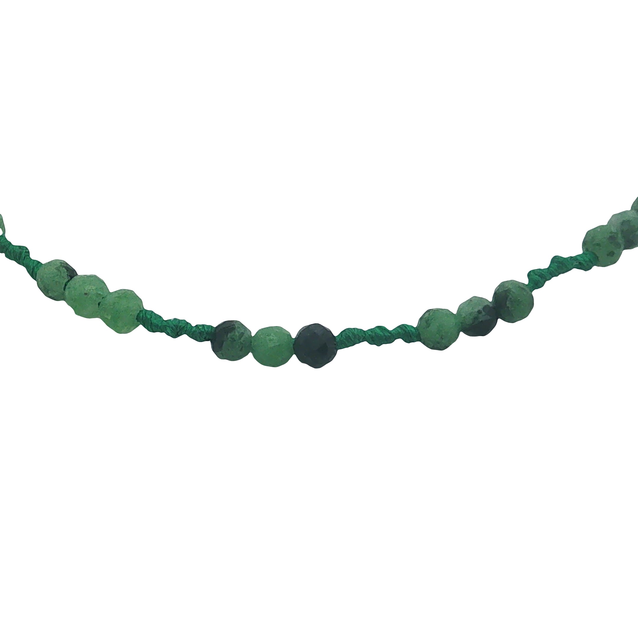 Bracelet doré rubis zoisite et noeuds verts