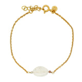 Gold bracelet and natural stones