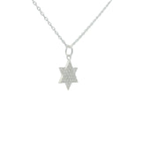 925 silver necklace with Star of David and zircons