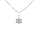 925 silver necklace with Star of David and zircons