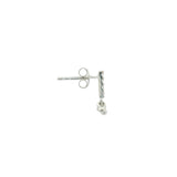 Boucles d'oreilles argent 925 barre en zircons et pampilles