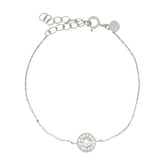 Bracelet argent 925 petite médaille ronde et zircons