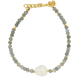 Bracelet doré Pierre de Lune et Labradorite