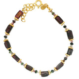 Duo bracelet of stones and golden discs