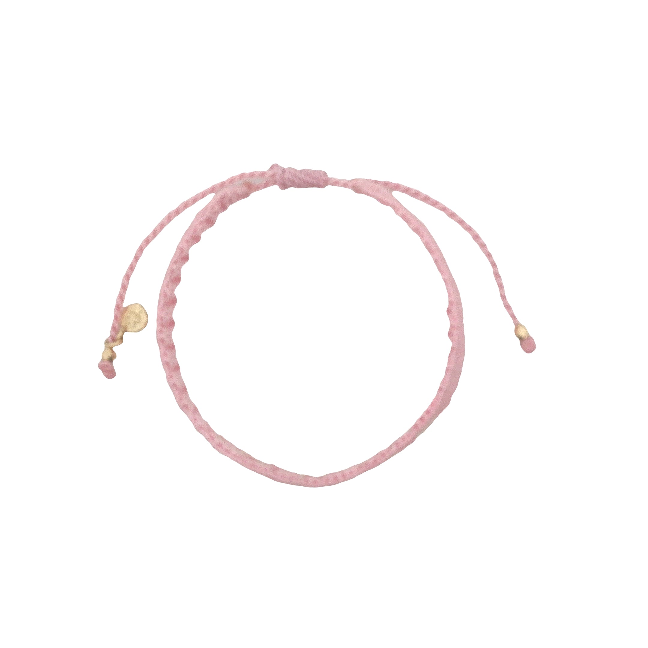 Bracelet brésilien doré fil tissé rose et crème "amore"