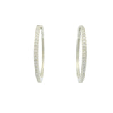 925 silver and zircon hoop earrings 2.5cm (XL)