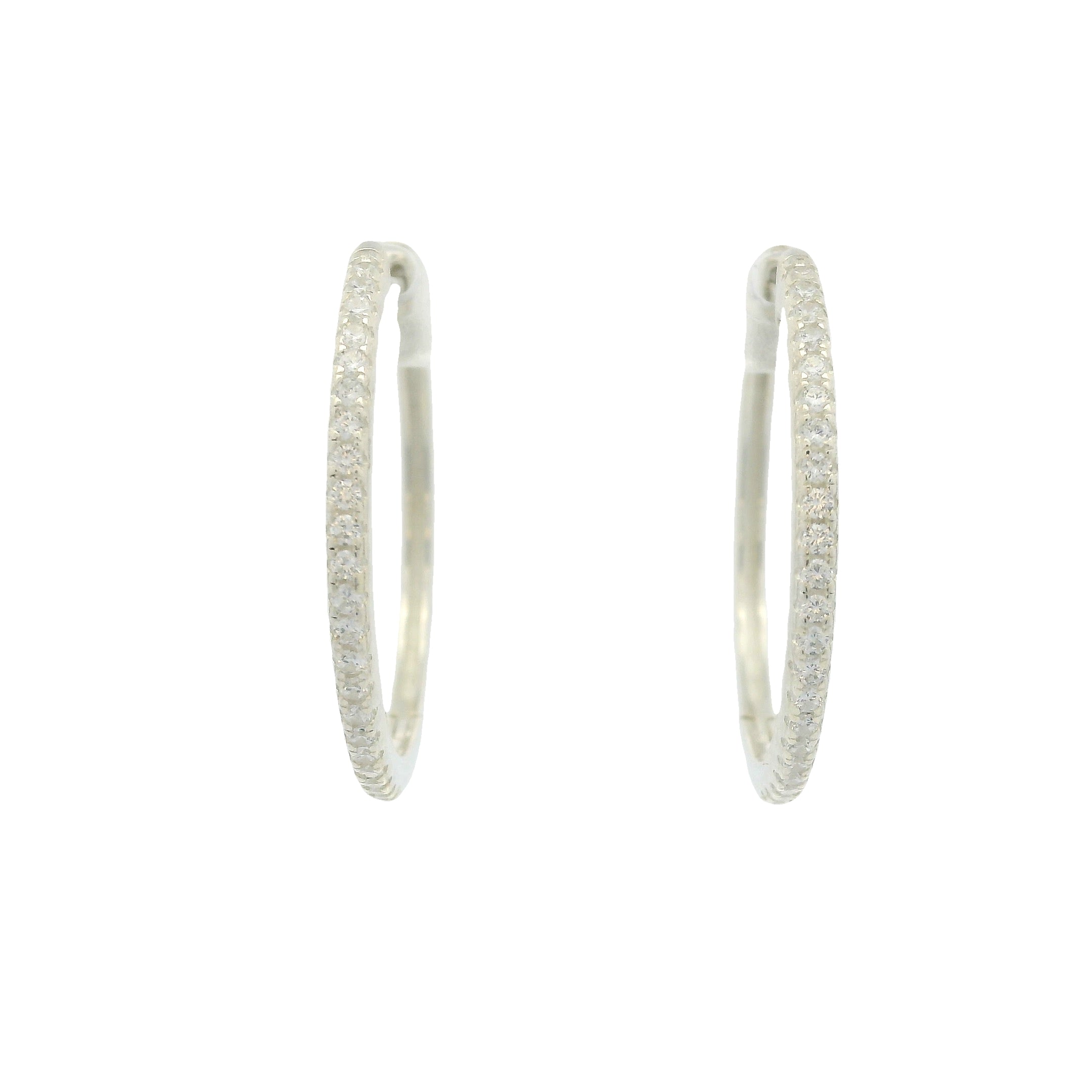 Créoles argent 925 et zircons 2,5cm