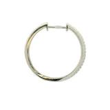 925 silver and zircon hoop earrings 2.5cm (XL)