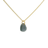 Collier doré petit coeur en labradorite lisse 42cm