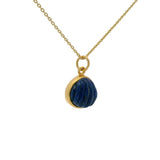 Collier doré coquillage et lapis lazuli 42 cm
