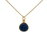 Collier doré coquillage et lapis lazuli 42 cm