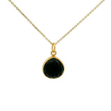 Collier doré coquillage taillé dans de l'onyx noire 42cm