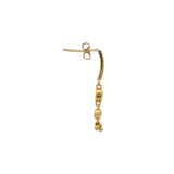 Gold bar earrings with zircons and tassels