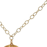Collier doré médaillon massif avec pierre de lune et labradorite 75 cm