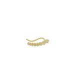 Gold ear cuff ear jewelry with zircon cascade