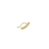 Gold ear cuff ear jewelry with zircon cascade