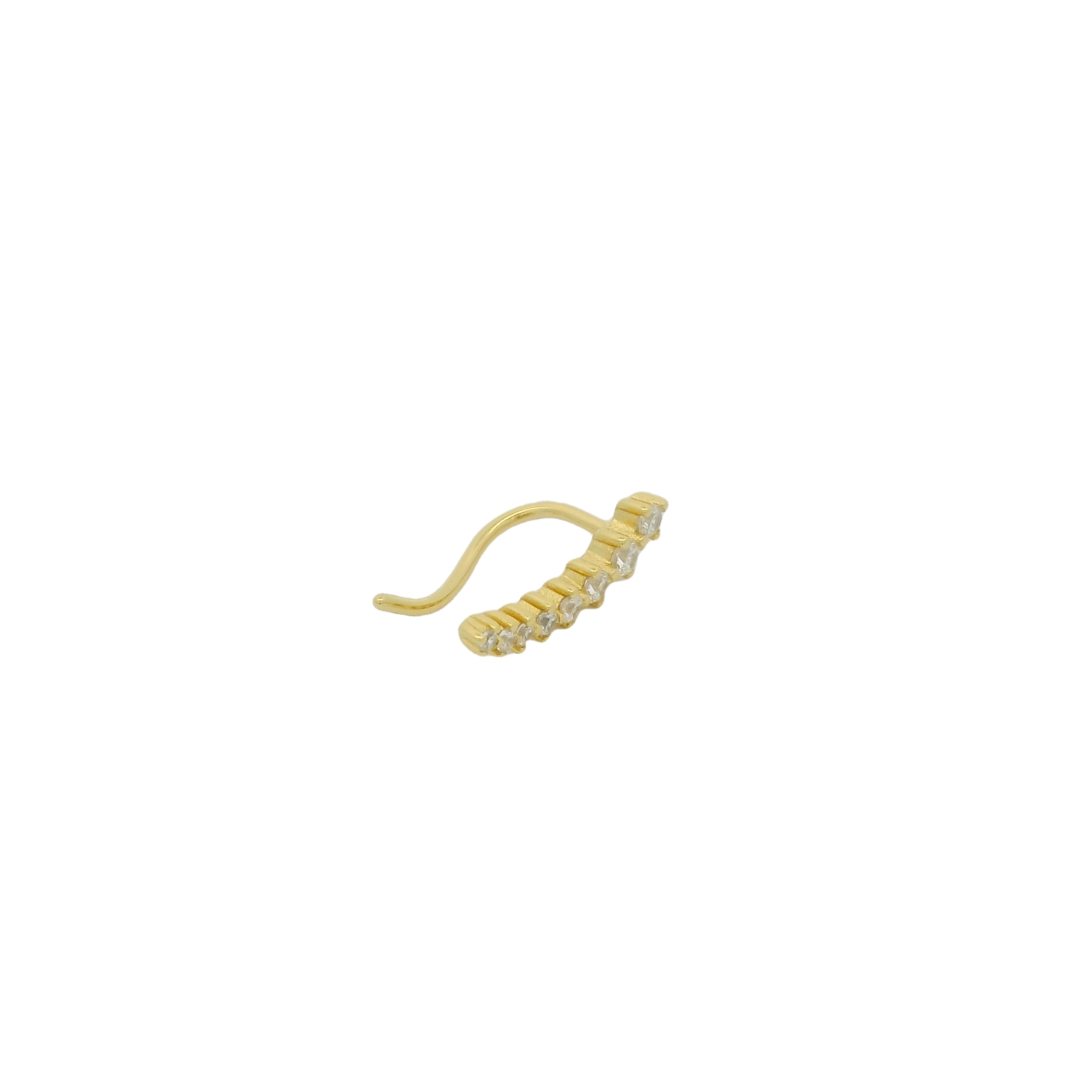 Boucle d'oreille ear cuff doré cascade de zircons blancs