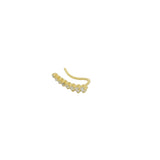 Gold ear cuff ear jewelry with zircon cascade