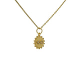 Gold necklace with infinite sun medal and zircons