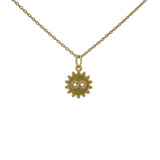 Gold necklace with infinite sun medal and zircons