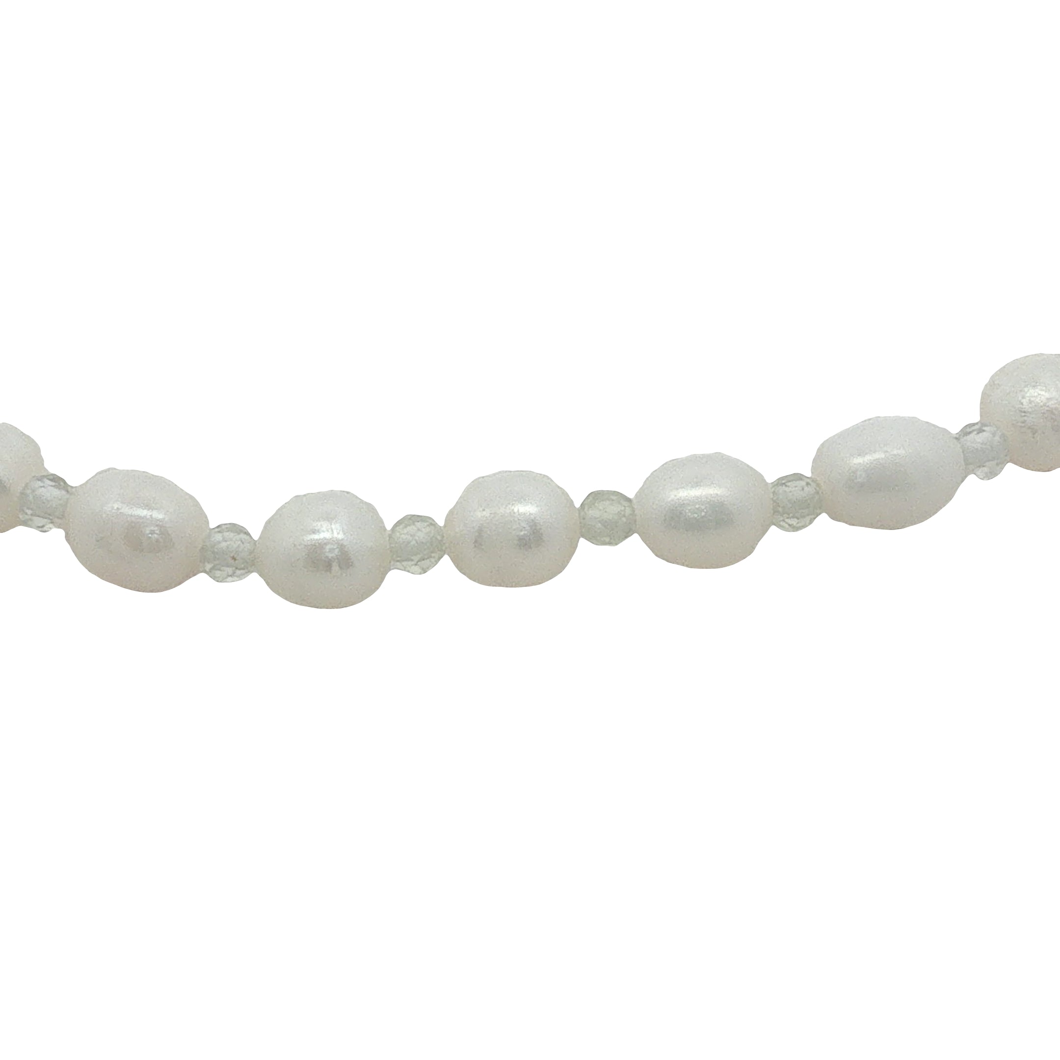 Bracelet doré perles de culture et prehnite