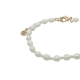 Bracelet doré perles de culture et prehnite