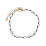 Bracelet doré perles de culture et lapis lazuli