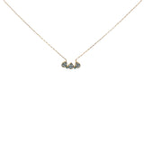 Collier doré 3 pierres gouttes et zircons 40 cm