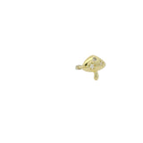 Boucle d'oreilles dorée puce champignon zircons blancs et étoiles