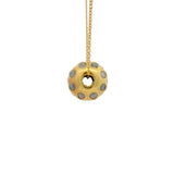 Gold necklace with pearl encrusted with stones