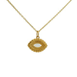 Golden necklace with natural stone eye