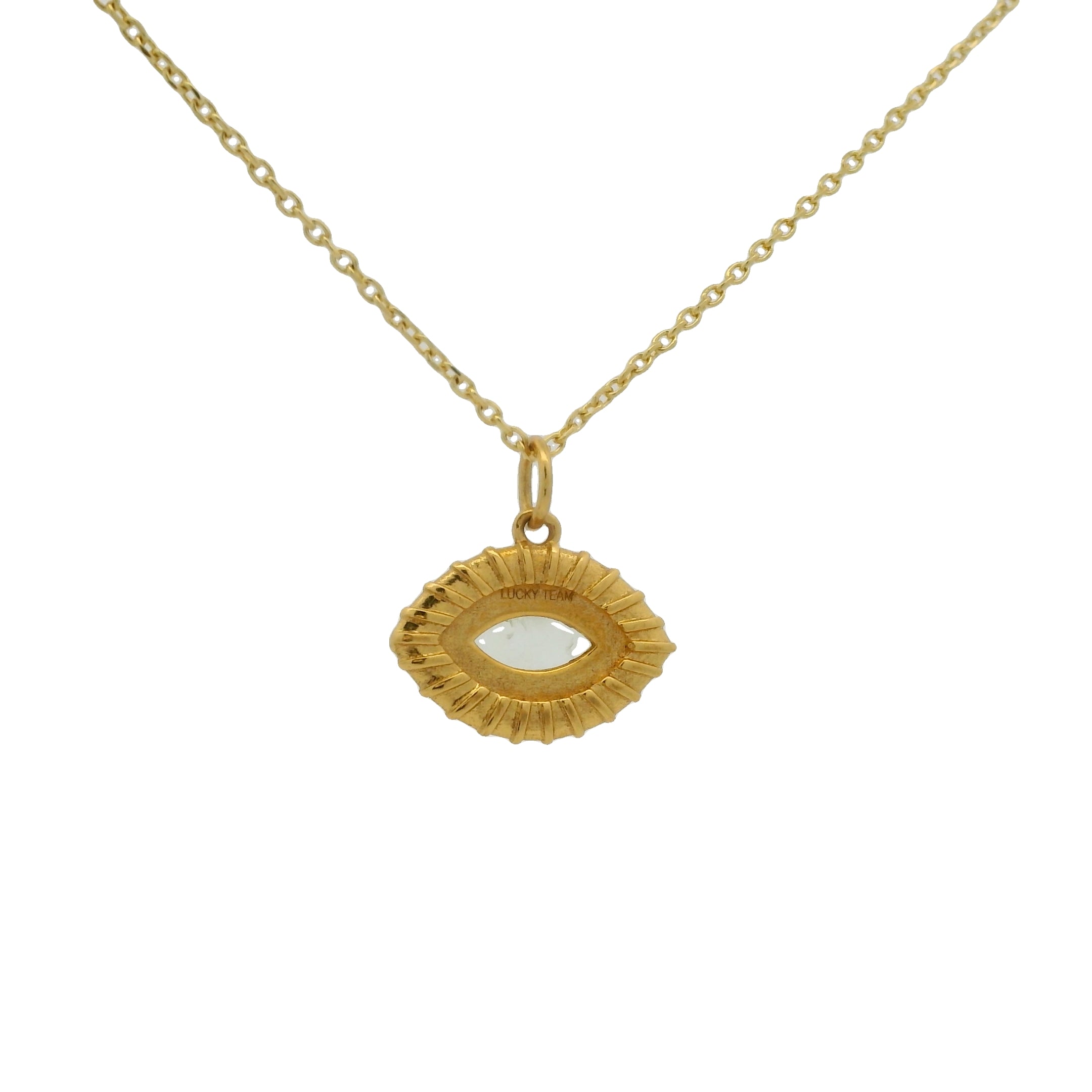 Golden necklace with natural stone eye