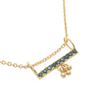 Collier doré barre en zircons avec pampilles 42 cm