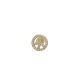 Peace &amp; Love white zircon ear stud
