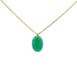 Collier doré tête bouddha taillée dans onyx verte 42 cm