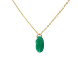 Collier doré tête bouddha taillée dans onyx verte 42 cm