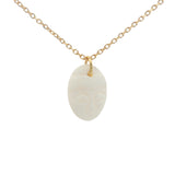 Collier doré tête bouddha taillée dans opale blanche 42 cm