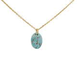 Collier doré tête bouddha taillée dans turquoise 42 cm