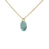 Collier doré tête bouddha taillée dans turquoise 42 cm