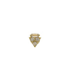 Triangle zircon baguette and round ear stud