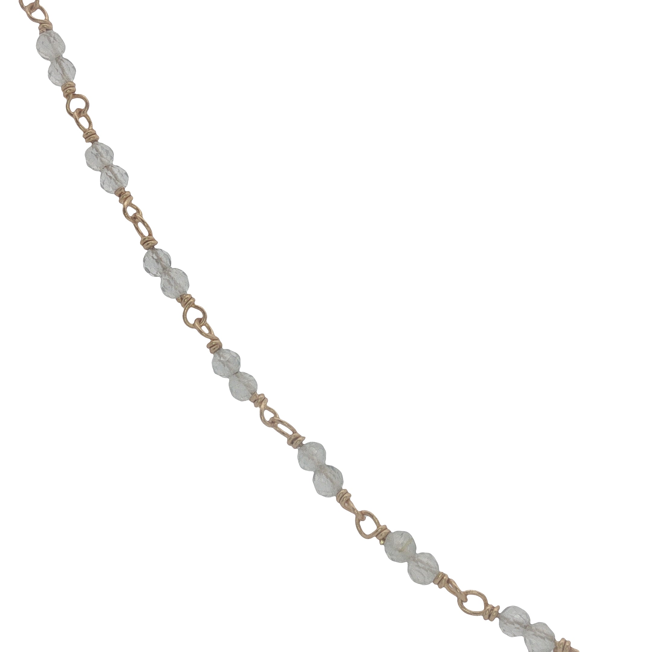 Collier doré avec duo prehnite 38 cm