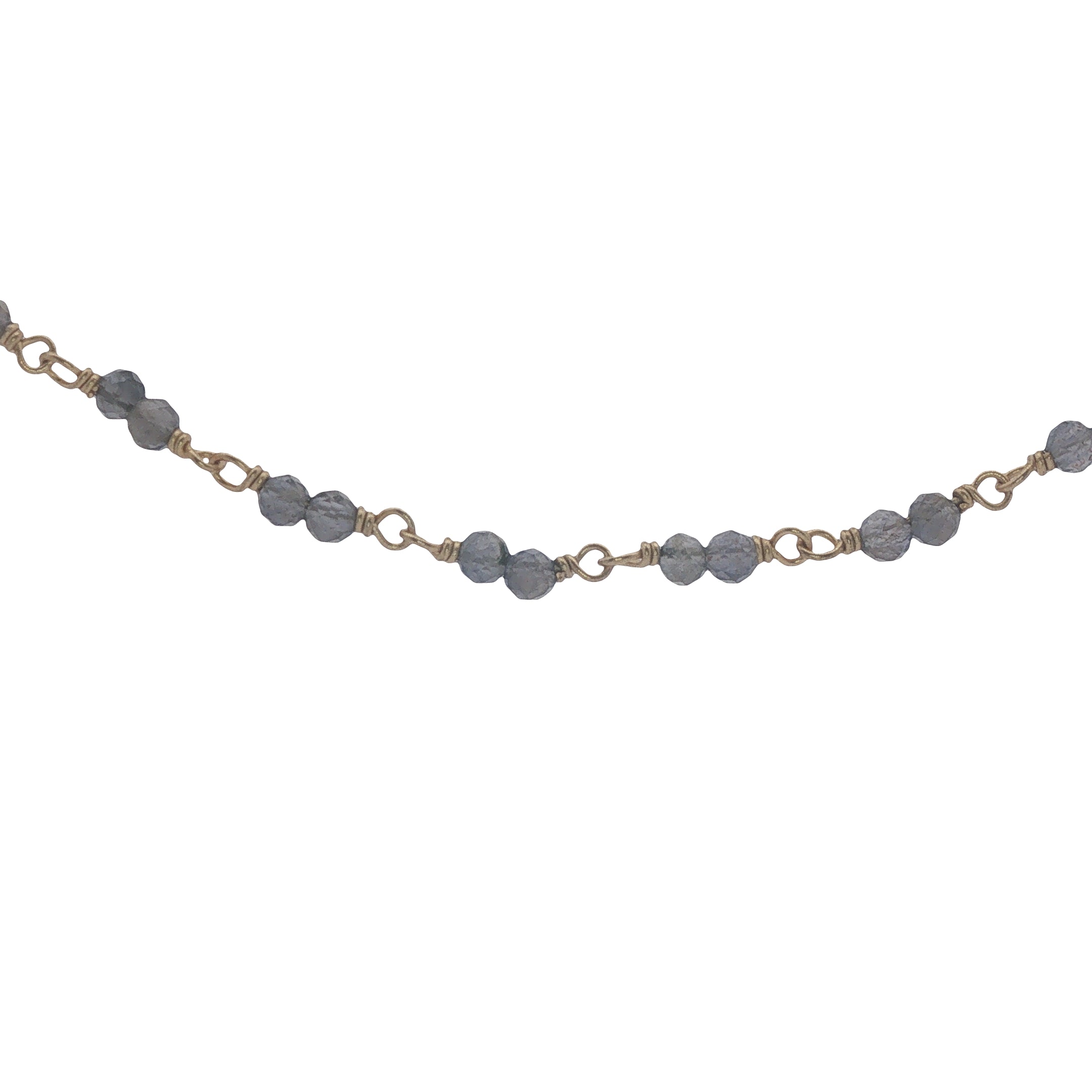 Collier doré avec duo iolite 38 cm
