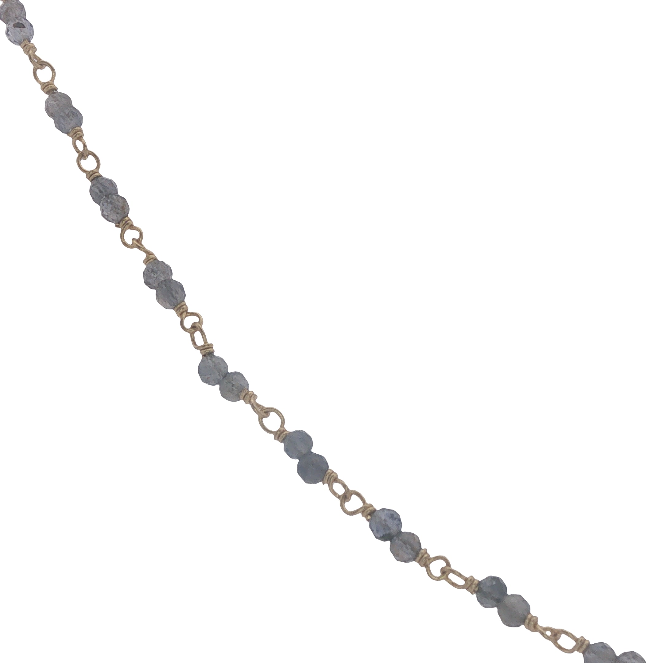 Collier doré avec duo iolite 38 cm