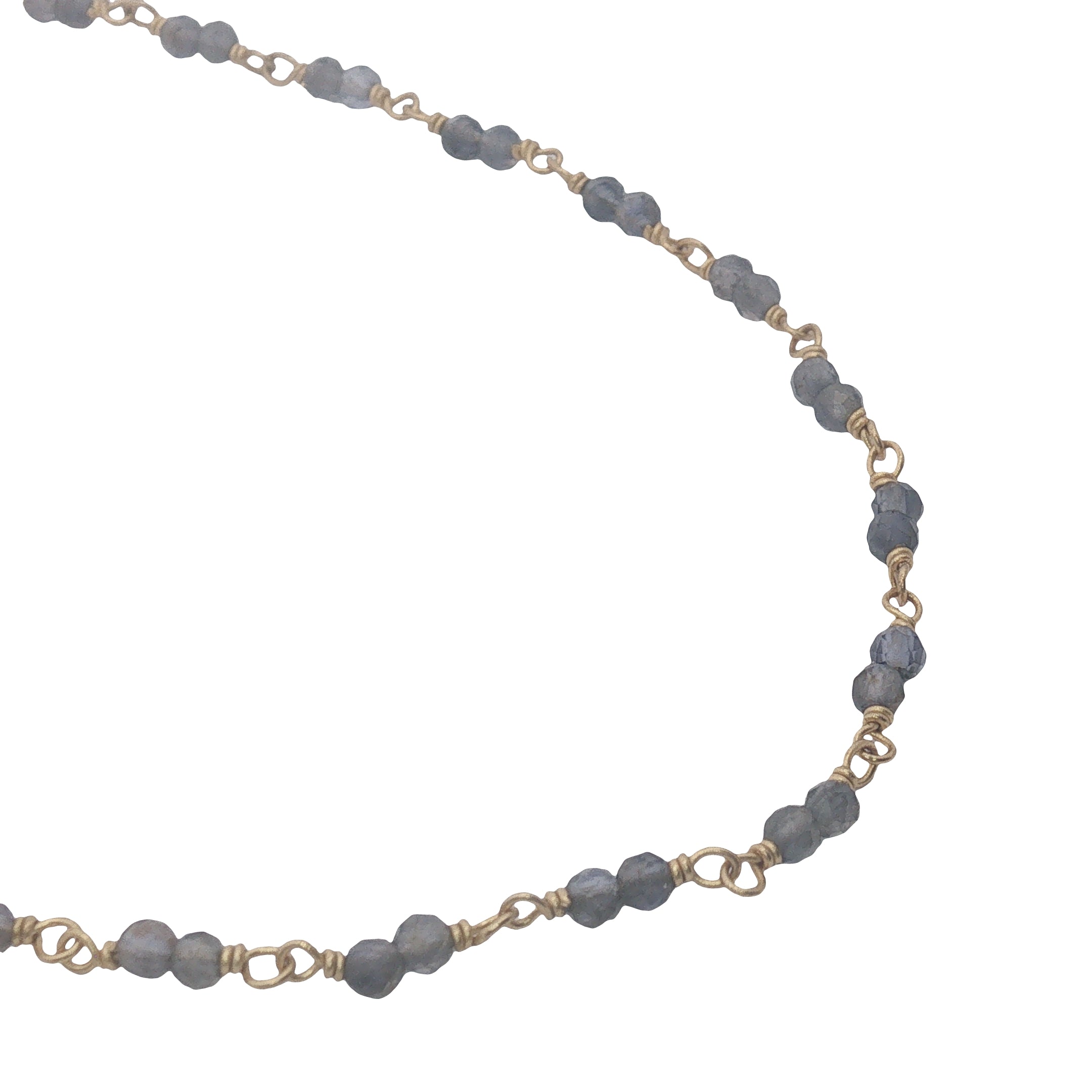 Collier doré avec duo iolite 38 cm