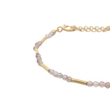 Gold stone and tube bracelet