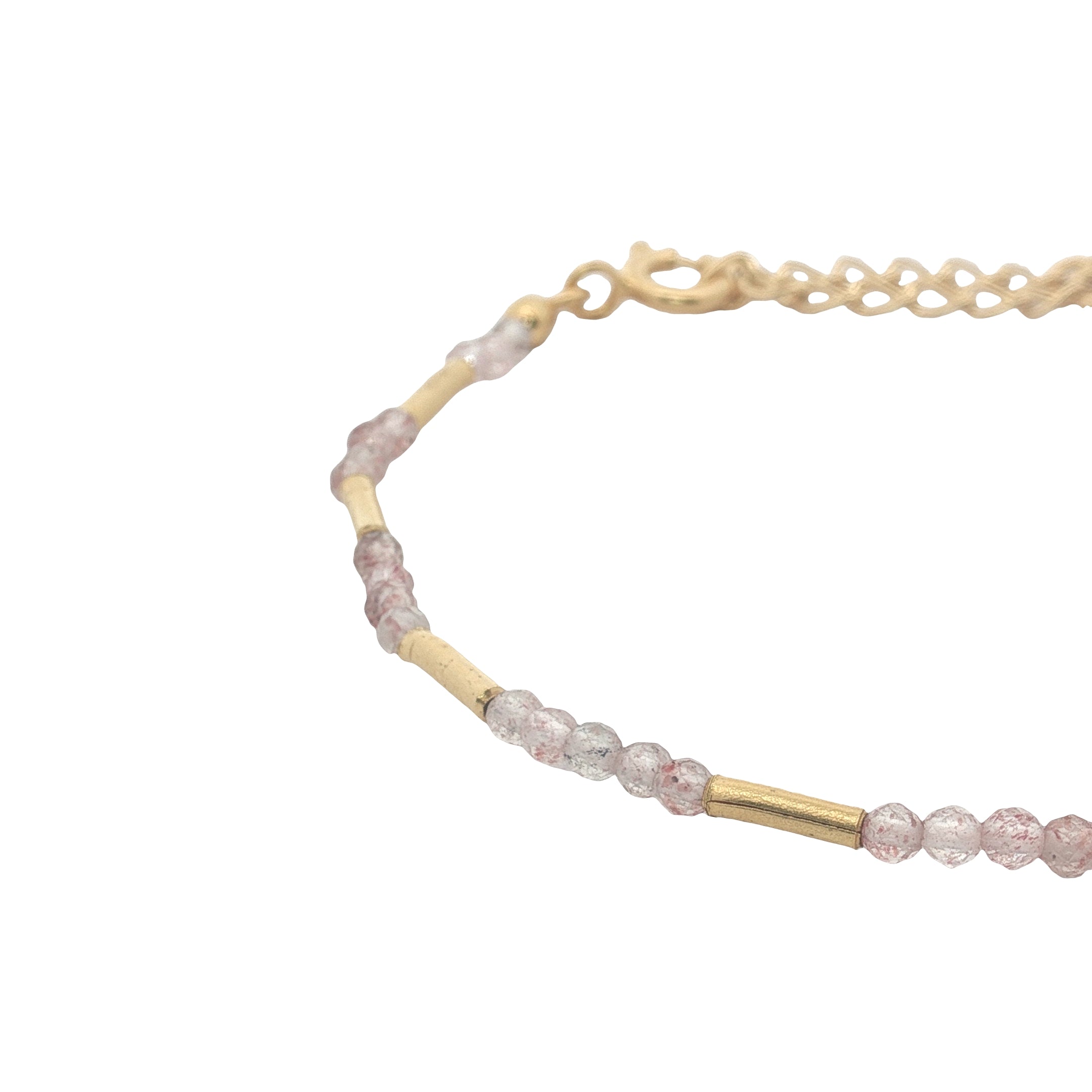 Gold stone and tube bracelet