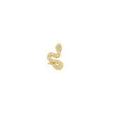 Snake and white zircon ear stud