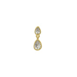 White zircon drop ear stud