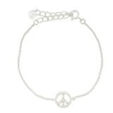 Peace silver and zircon bracelet